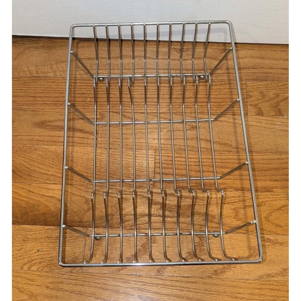 Vintage Style Chrome Wire Dish Rack Mid Century Modern Kitchen Organizer